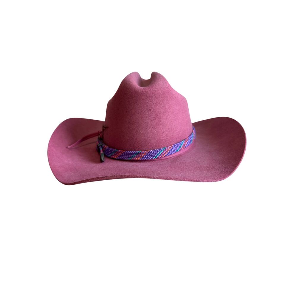 Vintage Dyna Felt USA Made Western Boho Hat Pink - Picture 2 of 14